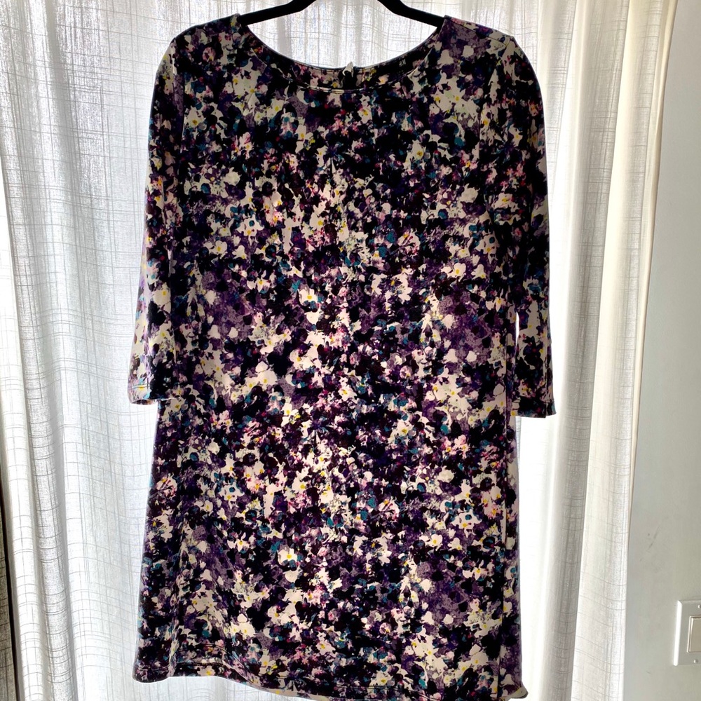 Purple Floral Dress - Size M